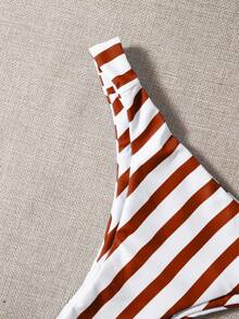 Swim Mod Bộ bikini kẻ sọc 3 món dành cho kỳ nghỉ biển: Áo tắm, quần short che ngoài. - Nhiều màu - Xem 4