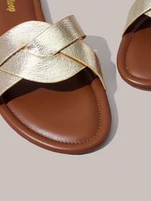 Styleloop Women Shoes Classic Simple Fashion Women's Flat Sandals Woven Design Spring And Summer Brown Sandals Beach Wind Wear, Holiday Wear, Travel Must-Have, Summer Wear, Holiday Atmosphere - Brown - View 4