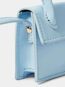 SHECARRY Mini Top Handle Satchel Bag - Light blue - View 7