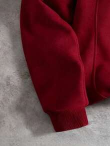 PAVTROS Áo Hoodie Nam Hai Mũ Kiểu Phối Đồ, Phong Cách Đường Phố, Rộng Rộng, Họa Tiết In Hình, Phối Đồ Đôi, Bạn Bè, "Tôi Yêu Bạn Trai Tôi", Phong Cách Đường Phố, Cặp Đôi, Thiết Kế Cấu Trúc, Họa Tiết Thêu, Mũ Đôi - Màu Đỏ Sâu - Xem 4