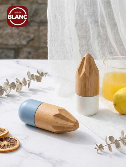Madebyblanc 1 cái dụng cụ vắt chanh bằng gỗ, thiết kế tiện dụng, cầm tay, thích hợp để vắt nước chanh, dùng trong nhà bếp, cắm trại, du lịch.