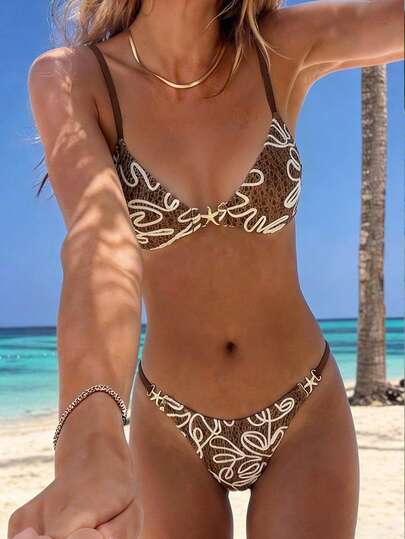 Swim Vcay Bộ đồ bơi mùa hè mới năm 2026 dành cho nữ, kiểu dáng hở lưng, dây mảnh, đính sao biển kim loại, chất liệu vải đặc biệt có họa tiết, gợi cảm, cắt xẻ cao.