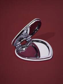 FanGlow HARRY POTTER X SHEIN 1 chiếc gương gấp cầm tay hình trái tim màu xanh lá cây in họa tiết cá nhân, có ngăn đựng gương trang điểm, tiện lợi mang theo. - màu xanh lá - Xem 3