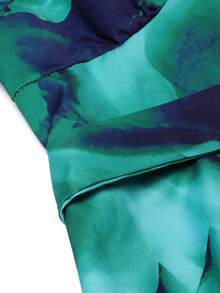 Lunelith SHEIN Lunessa 女士印花V领无袖优雅度假连衣裙 - 綠松石色 - 查看 5