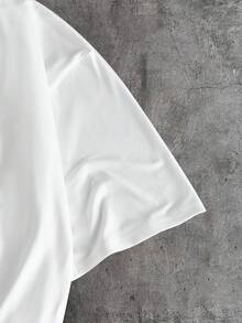 AXEPEAK Men's Graphic Print Round Neck Short Sleeve Casual T-Shirt - White - View 6