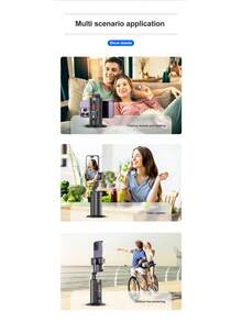 Teckwe It Has An Automatic Face Tracking Function, A Foldable Design And 360° Rotation, And Is Suitable For Smartphones. It Includes A Shooting Stand With A Remote Selfie Stick, No App Required, Supports Gesture Control, And Is Very Suitable For Vlog . 1200mAh. - Multicolor - View 5