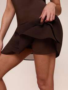 SHEIN BAE Women's Backless Racerback Sports Dress,Shades Of Brown,Summer,Sexy,Party Outfit,Tennis Workout Dress Activewear,Beach Vacation Holiday Outfits - Brown - View 5