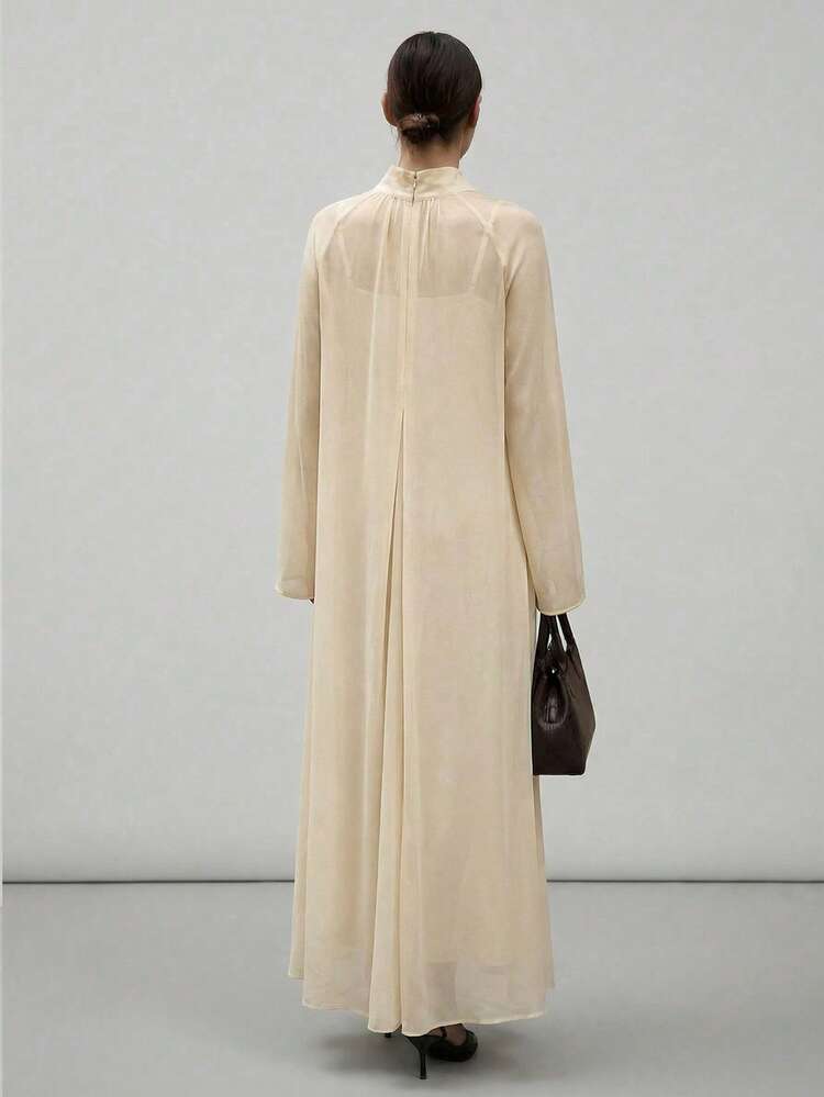 2026SS Women's Loose Chiffon Ruffle Hem Dress, Urban Commute Business Casual Bohemian Style Vacation Beach Dress, Elegant Dress For Wedding Guest, Beach Coastal Dress, Holiday Outfit, Office Wear