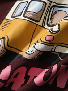 Dazy Kids 男童夏季休闲日常通勤度假风汽车字母印花短袖T恤 - 紫色 - 查看 8