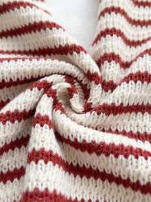 Soleia 女士度假沙滩条纹露背吊带上衣和短裤两件套 - 紅白色 - 查看 3