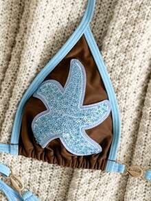 Swim Vcay 时尚性感海星抽绳设计潮流热销比基尼套装，夏季 - 彩色 - 查看 7