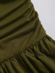 Sweetra Y2K Sexy Lace Patchwork Wide Leg Jumpsuit - Army Green - View 5