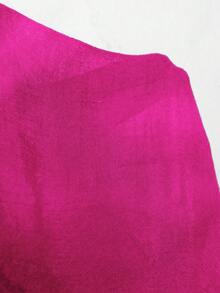 Swim Lushoire Vestido de playa de encaje floral con cuello en V y parches sexy para mujer de talla grande - Rosa Fucsia - Ver 3