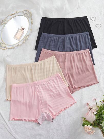 NudeFit 5pcs/Pack Plus Size Solid Color Briefs