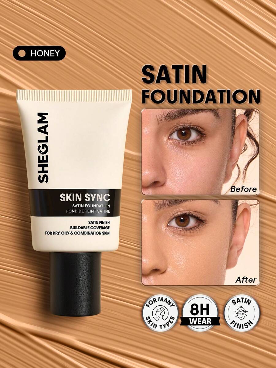 SHEGLAM Skin Sync Satin Kem NềN-Honey ThươNg HiệU LàM đẹP Trang đIểM Mỹ PhẩM Cho Phụ Nữ Và Cô GáI HoàN HảO Cho MùA Hè MùA XuâN Lý TưởNg Cho Y2K ThờI Trang Sang TrọNg Phù HợP Cho Sinh NhậT NgàY CủA Mẹ Quà TặNg TiệC SẵN SàNg MàU SắC TốT NhấT - Honey - Xem 1