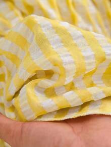 CosyJoli Plus Size Women Casual Tie-Front Plaid Shirt Fall - Yellow - View 6