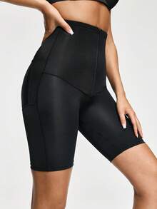 SHAPORA Quần định hình dành cho nữ có khóa kéo phía trước, độ co giãn cao, giúp kiểm soát vùng bụng. - màu đen - Xem 5