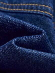 Maija Women's Casual Versatile Zipper Cropped Denim Top, Suitable For Dates And Outings - Dark Wash - View 6