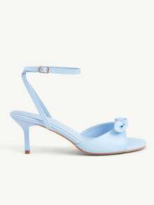 CUCCOO CHICEST Women Shoes Light Blue, Butterfly Knotted Ankle Strap Fashionable Sexy Round Toe High Heel Sandals Summer - Light blue - View 4