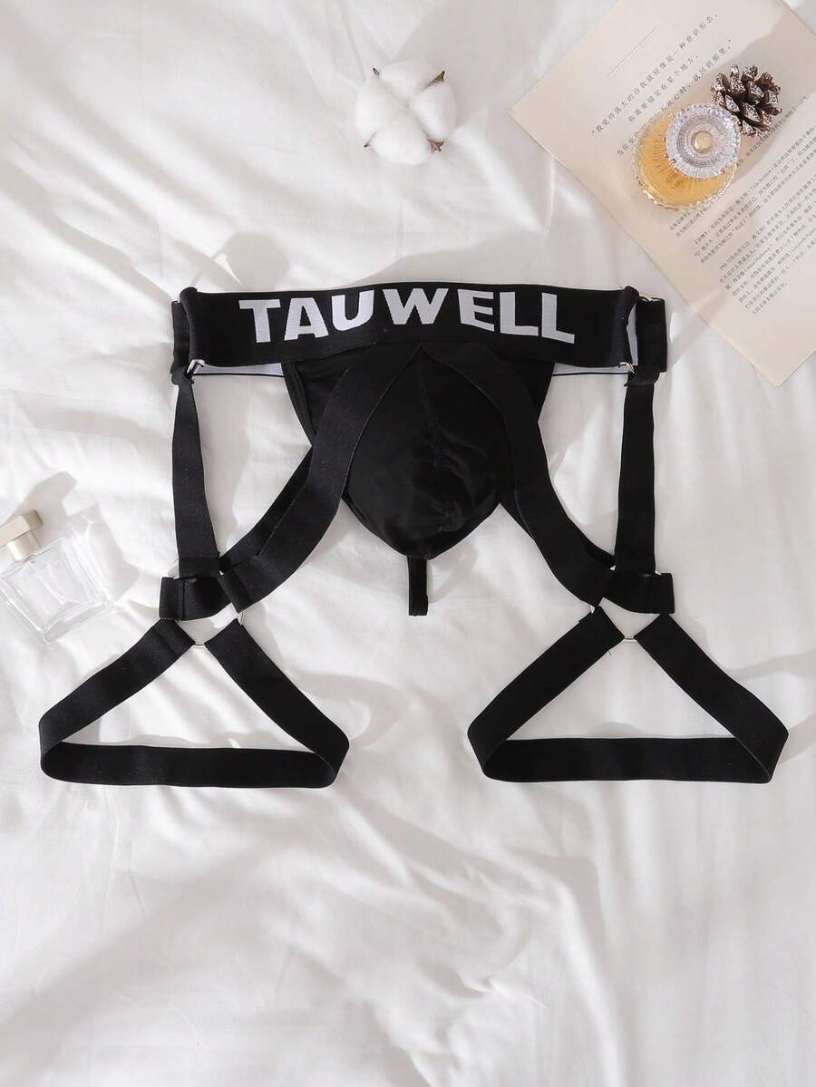 DrisQ Nam Gợi cảm Chữ cái In Đàn hồi Ban nhạc Đồ lót - màu đen - Xem 1