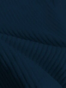 Franclia 优雅女士连体衣，休闲连身裤，圆领连体衣，日常短袖连体衣 - 藏蓝色 - 查看 3