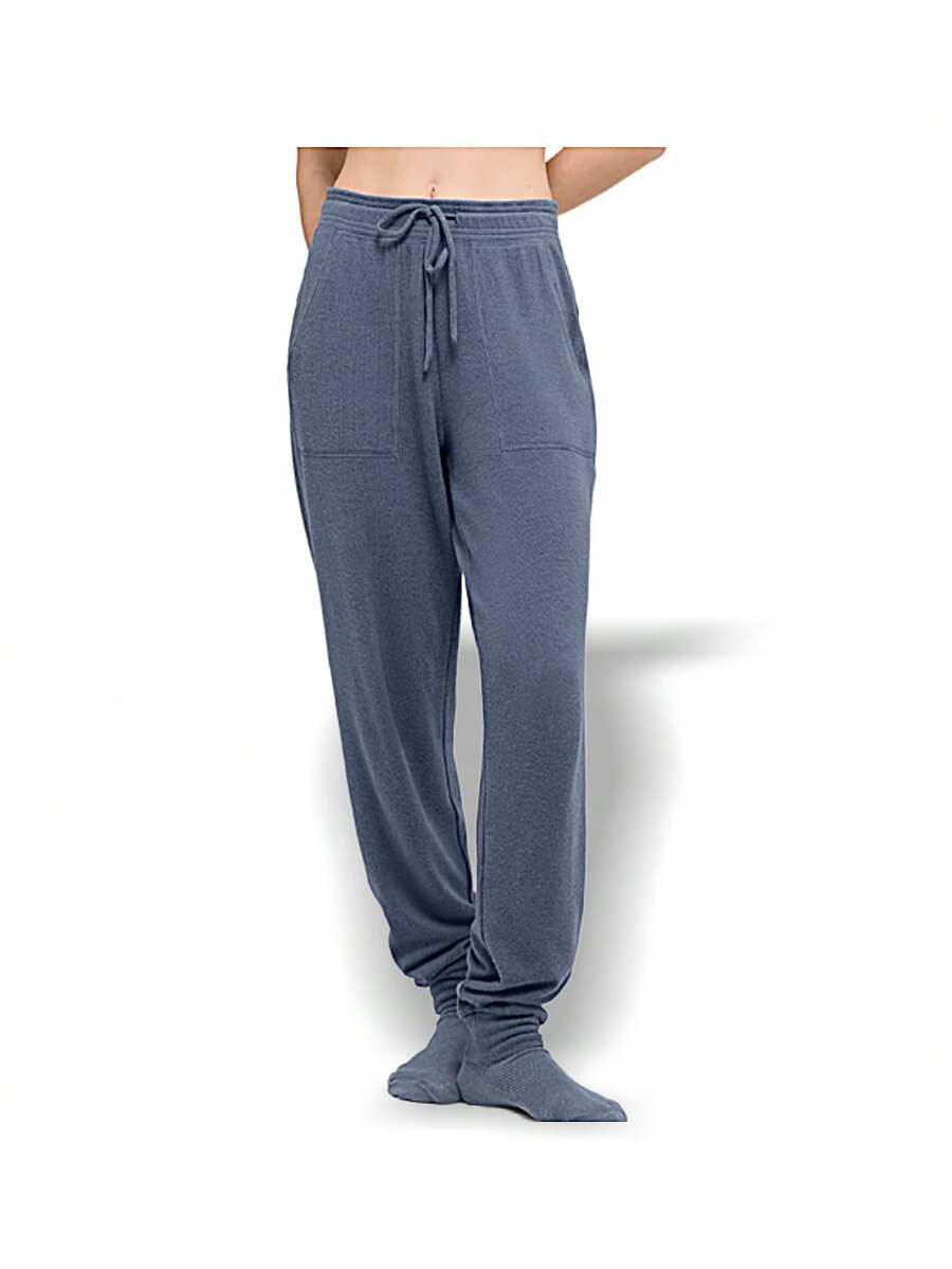 Alo Yoga Sweatpants SOHO Warmth Soft Versatile Easy To Wash Daily Lounge Women Steel Blue W5912R - STEEL BLUE - Màu xanh xám - Xem 1