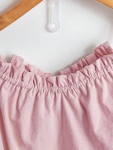 EMERY ROSE Top femme à encolure à lacets et taille froncée, grande taille - Rose bonbon - Voir 3