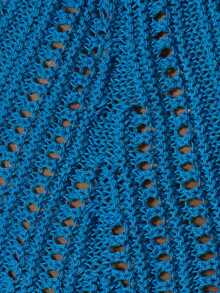 MUSERA 深V领垂褶钩针针织上衣套装，仅上衣，夏季性感外出海滩度假伊比沙岛俱乐部热带风情 - 水鴨藍 - 查看 6