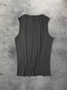 Manfinity Dauomo Camiseta casual de cuello redondo con bloques de color para uso diario versátil para hombres - Multicolor - Ver 4