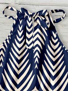 SHEIN LUNE Camiseta sin mangas de cuello halter casual para mujer, adecuada para primavera y verano - Multicolor - Ver 4