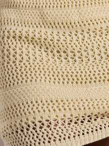 MUSERA Crochet Stripe Fitted Mini Skirt Coord Bottoms Only Cute Holiday Sexy Night Out Vacation Spring Summer Elegant Soleil Drape - Multicolor - View 6