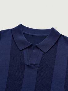 Courvante Men's Everyday Casual Knit Sweater, Suitable For Work And Commute Polo Shirt For Men, Golf, Summer, Father's Day Gift - Royal Blue - View 5