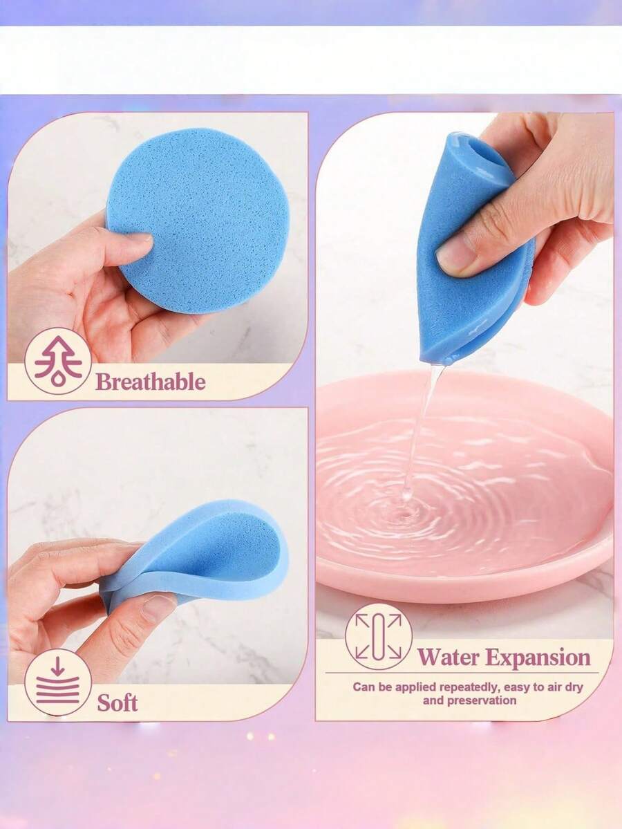 120/240 miếng bông tẩy trang dùng một lần, dạng nén, dùng để đắp mặt nạ, tẩy trang, tẩy tế bào chết. - Nhiều màu - Xem 1