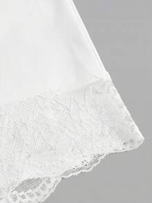 SHEIN Essnce Set de 2 leggings de encaje con parches para mujer de talla grande - Blanco - Ver 8