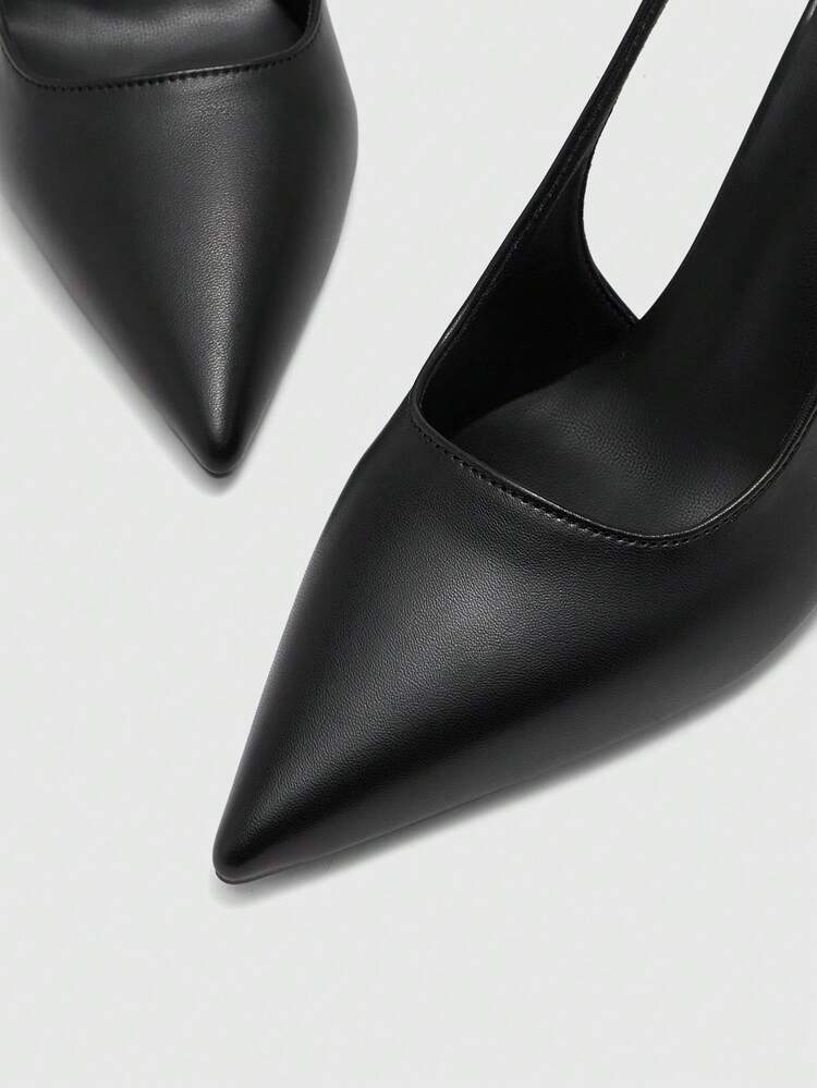 CUCCOO BIZCHIC Women Shoes Pointed Slimline Heel Black Fashion Basics Daily Versatile Commuter To Work Shopping Women's High Heel Shoes SlingSlingback Shoes Women's Shoes