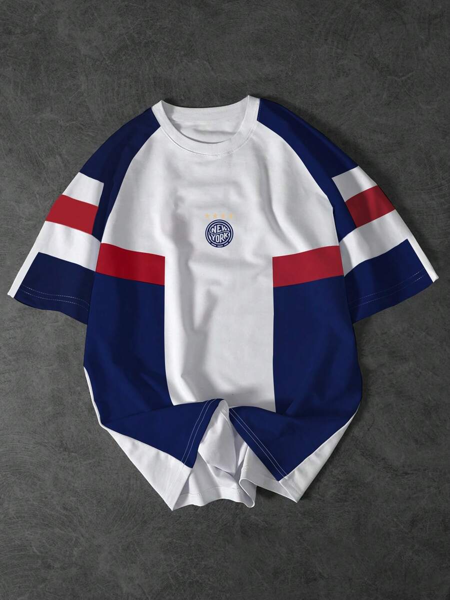 Manfinity EMRG Áo thun nam tay raglan ngắn tay phối màu tương phản, phong cách thể thao thường ngày. - Nhiều màu - Xem 1