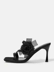 CUCCOO HITCHD Minimalistiska, moderiktiga, mångsidiga, casual- och kontorspendlingssandaler för kvinnor med hög klack - Svart - Visa 2