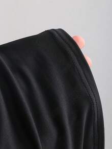 Sweetra 法式优雅简约吊带背心套装，腰部褶皱设计，蕾丝拼接胸部，性感迷人，清爽百搭，通勤必备时尚女款吊带背心 - 黑與白 - 查看 3