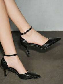 2025秋冬季女士尖头高跟时尚鞋，优雅高贵 - 黑色 - 查看 2