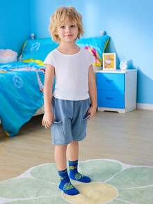 TEENAGE MUTANT NINJA TURTLES | SHEIN 2 Pairs Cotton Soft & Breathable Moisture-Wicking Kids Stripes Mid-Calf Socks Blue&White Cute Cartoon Boys Preppy Style Crew Socks Reinforced Toe & Heel For Durability All Seasons All-Match School & Outdoor Summer Winter - Multicolor - View 6