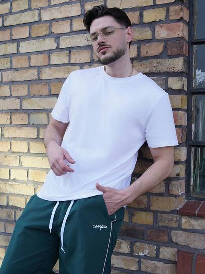 LEOGASHI LEOGASHI Herren Einfarbiges T-shirt Mit Rundhalsausschnitt Und Kurzarm