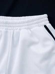 GlowEve Women's Summer Sporty Casual Contrast Color Webbing Multifunctional Fashion High-End Sports Set, 2 Pieces - White - View 5