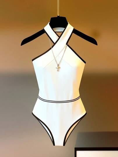 Franclia Damen Patchwork-Farbiges Trägertop Lässiger Alltagsanzug