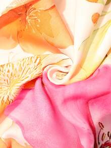 Vivid Eden 女士碎花开衩休闲度假裙 - 杏色 - 查看 7