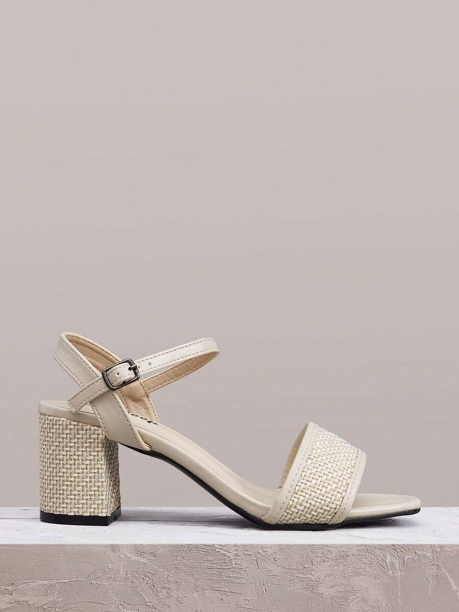 Styleloop Women's High-Heeled Sandals, Simple And Casual, With Decoration, Bohemian Travel Women's Shoes, Summer Wear Vacation, Beach, Leisure, Suitable For Vacation Season, Spring And Summer, Vacation Wear, Travel Essentials, Summer Wear, Vacation Atmosphere - Beige - View 1