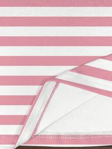 EMERY ROSE Kaos Lengan Pendek Leher V Motif Garis-garis Ukuran Besar, Kaos Lengan Pendek Wanita Ukuran Besar - MultiWarna - View 7