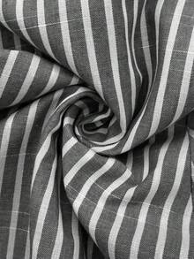 Adjustable Waist Striped Wide Leg Loose Casual Maternity Pants - Black and White - View 8