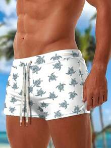 Surfspeed Bañadores casuales de cintura elástica con estampado de tortuga para hombres para la piscina y la playa - Multicolor - Ver 1