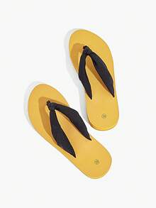 Grefit Chanclas de mujer, suela de alta elasticidad, suave y cómoda, con soporte de arco, sandalias gruesas antideslizantes, adecuadas para el hogar, la playa y las vacaciones - Negro - Ver 2