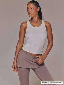 Musera Sport Racer Style Tech Mesh Contrast Active Top 秋冬运动服 健身房锻炼 普拉提 日常休闲 - 白色 - 查看 1